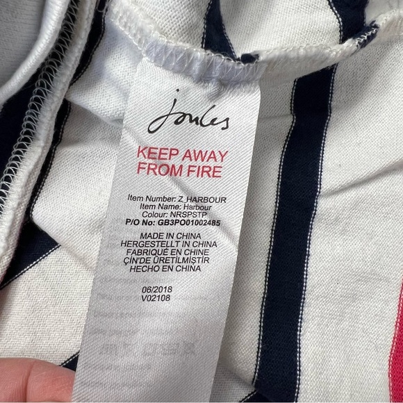 Joules Harbour long sleeve striped top SZ 8 - Picture 6 of 7